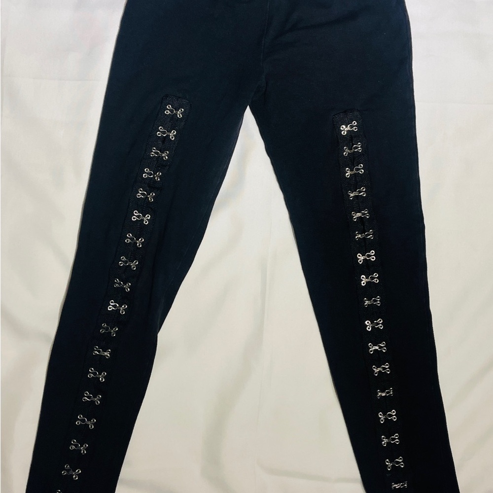 Tripp NYC Black Skinny Jeans with Silver Eyelets